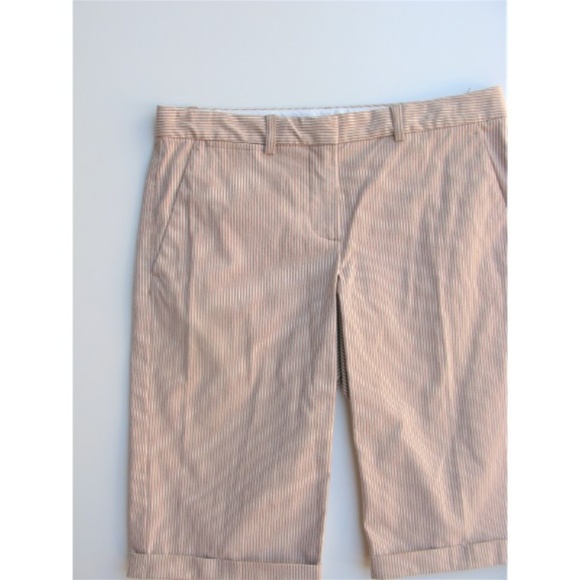 4/$25 Theory Subtle Stripes Cuffed Bermuda Shorts - Picture 2 of 4